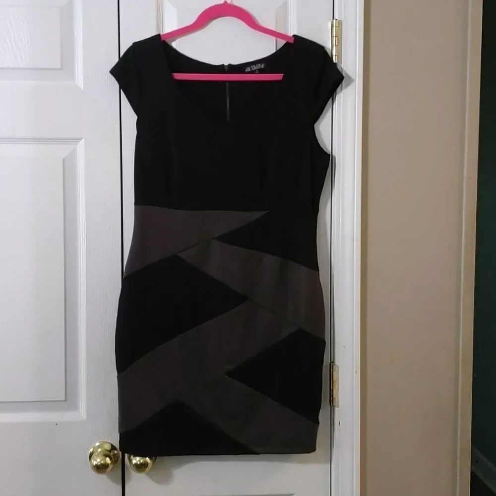 BeBop black and gray bodycon dress Sz XL NWOT